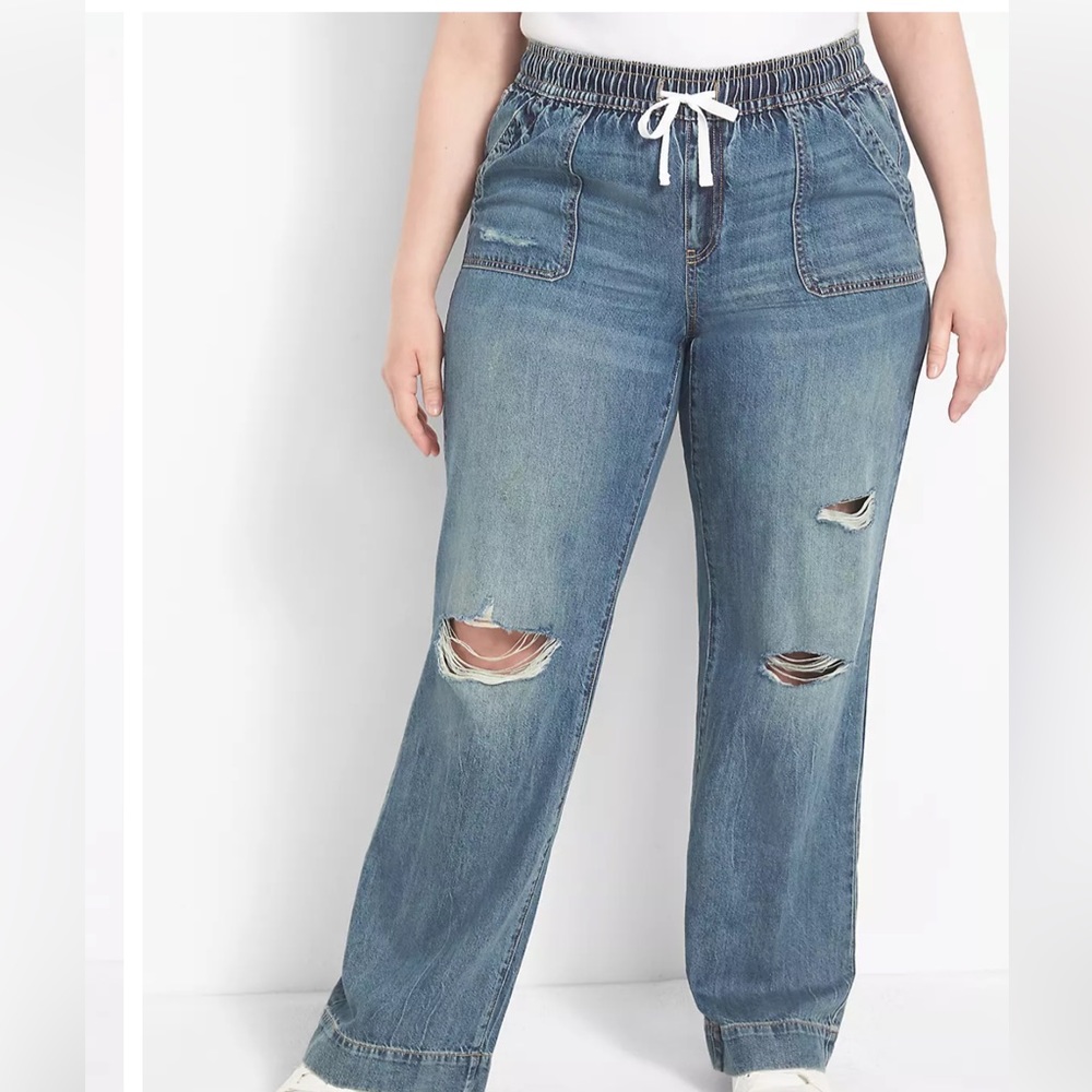 Lane Bryant size 16 pull on wide leg jean